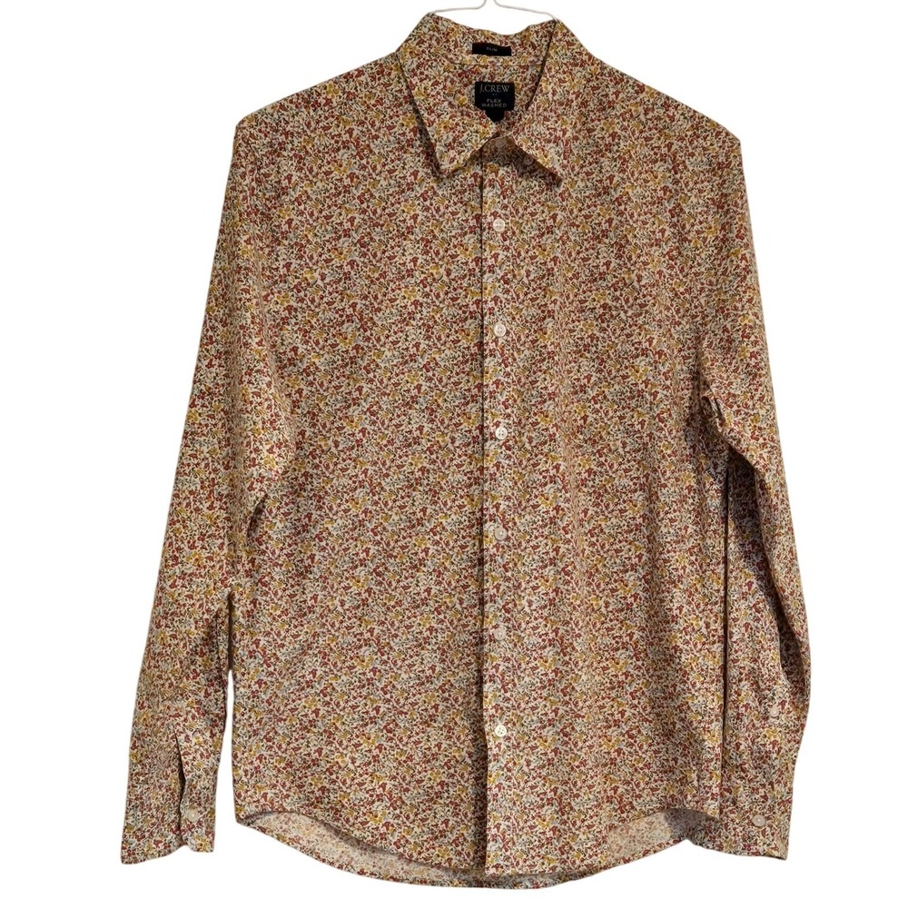 J.Crew Slim Flex Washed Floral Button Down Shirt Men's Medium - Picture 3 of 10